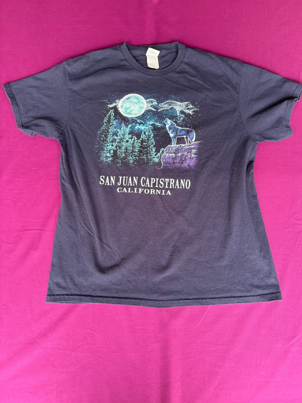 Vintage San Juan Capistrano Wolf Moon Graphic Tee Large
